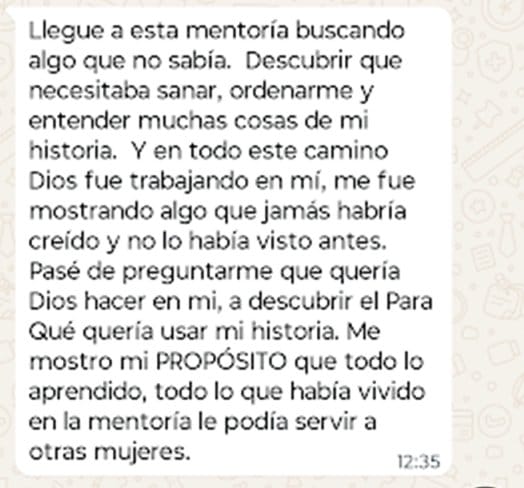Mensaje de WhatsApp de Gladys