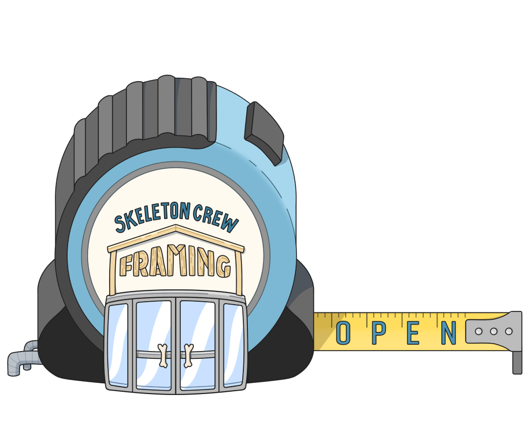 Skeleton Crew Framing building.