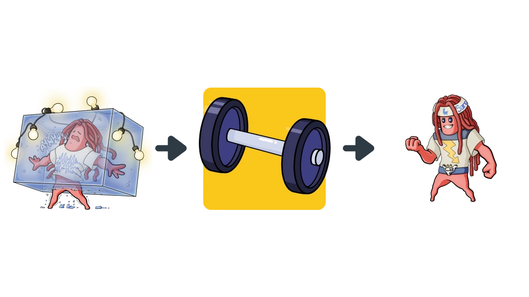 Treatment diagram showing Lamotrigine converting Epilepsy into Muscle Fiber.
