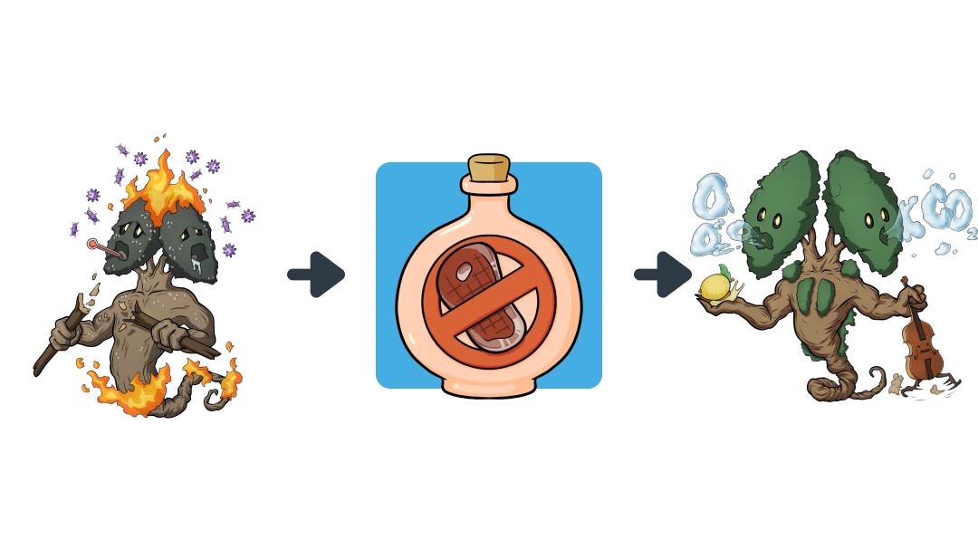 Treatment diagram of Azithromycin converting Pneumonia into Lungs.