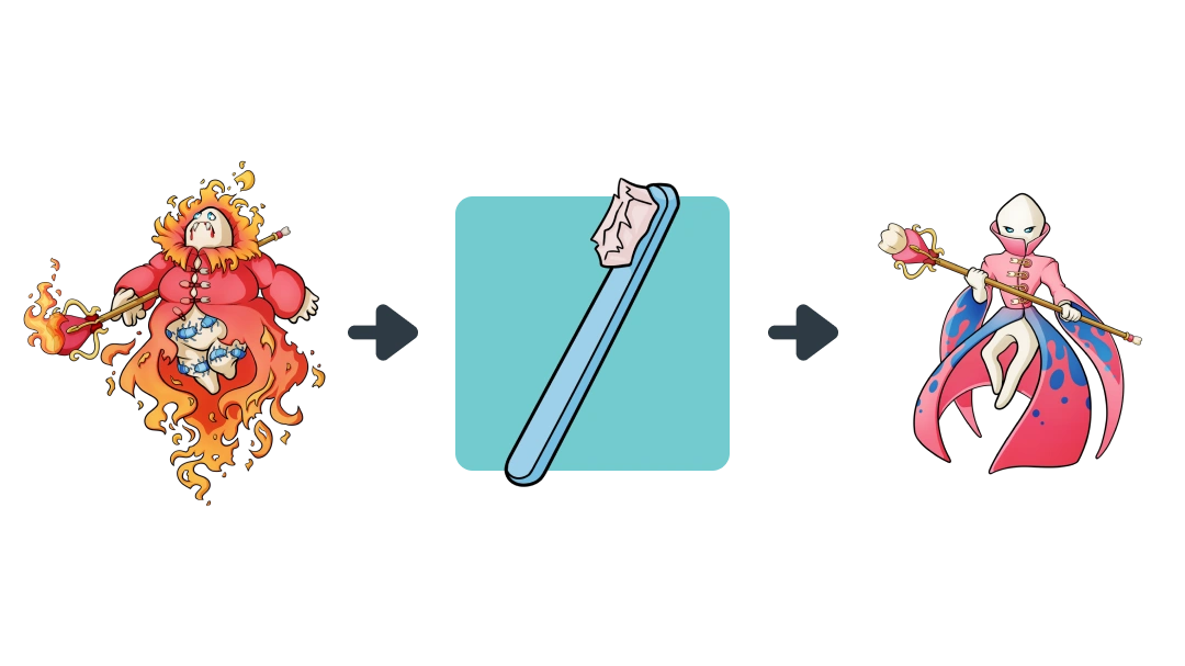 Treatment diagram of Deep Cleaning converting Periodontal Disease into Gums.