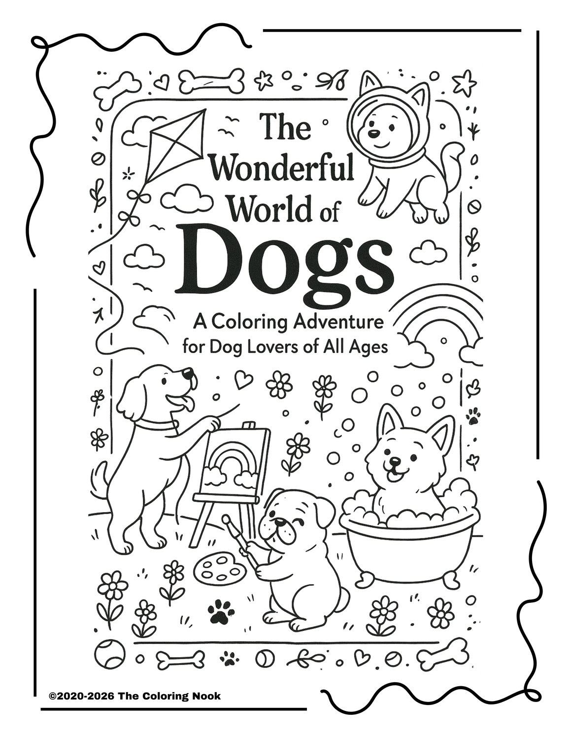 The Wonderful World of Dogs Coloring Book