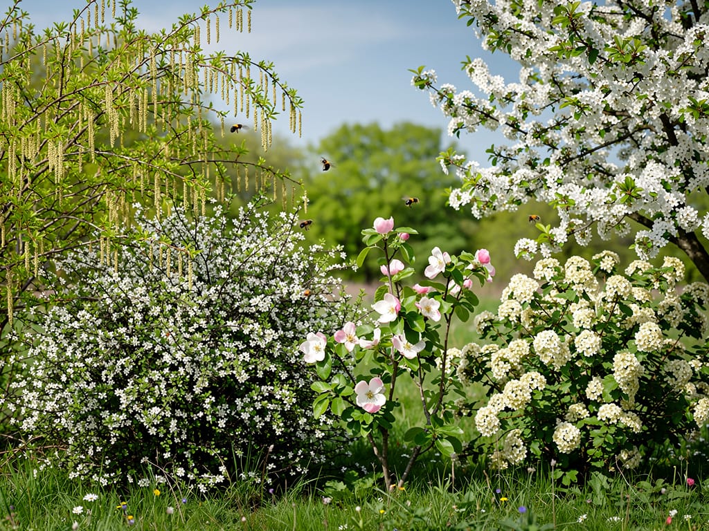 Arbres mellifères de printemps : aubépine, cerisier