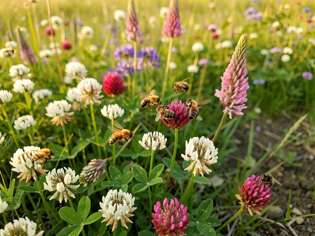 Plantes sauvages mellifères : trèfle, luzerne