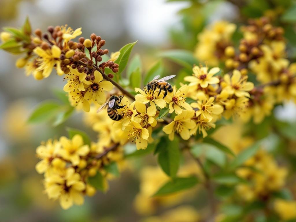 Arbres mellifères d’hiver : noisetier, mahonia, hamamélis