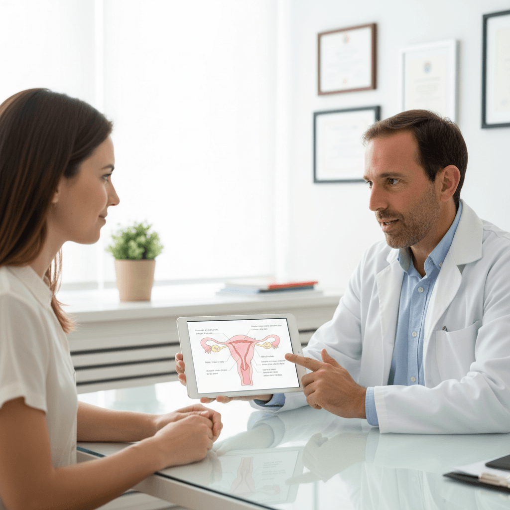 Dr. Piacentini explicando endometriosis