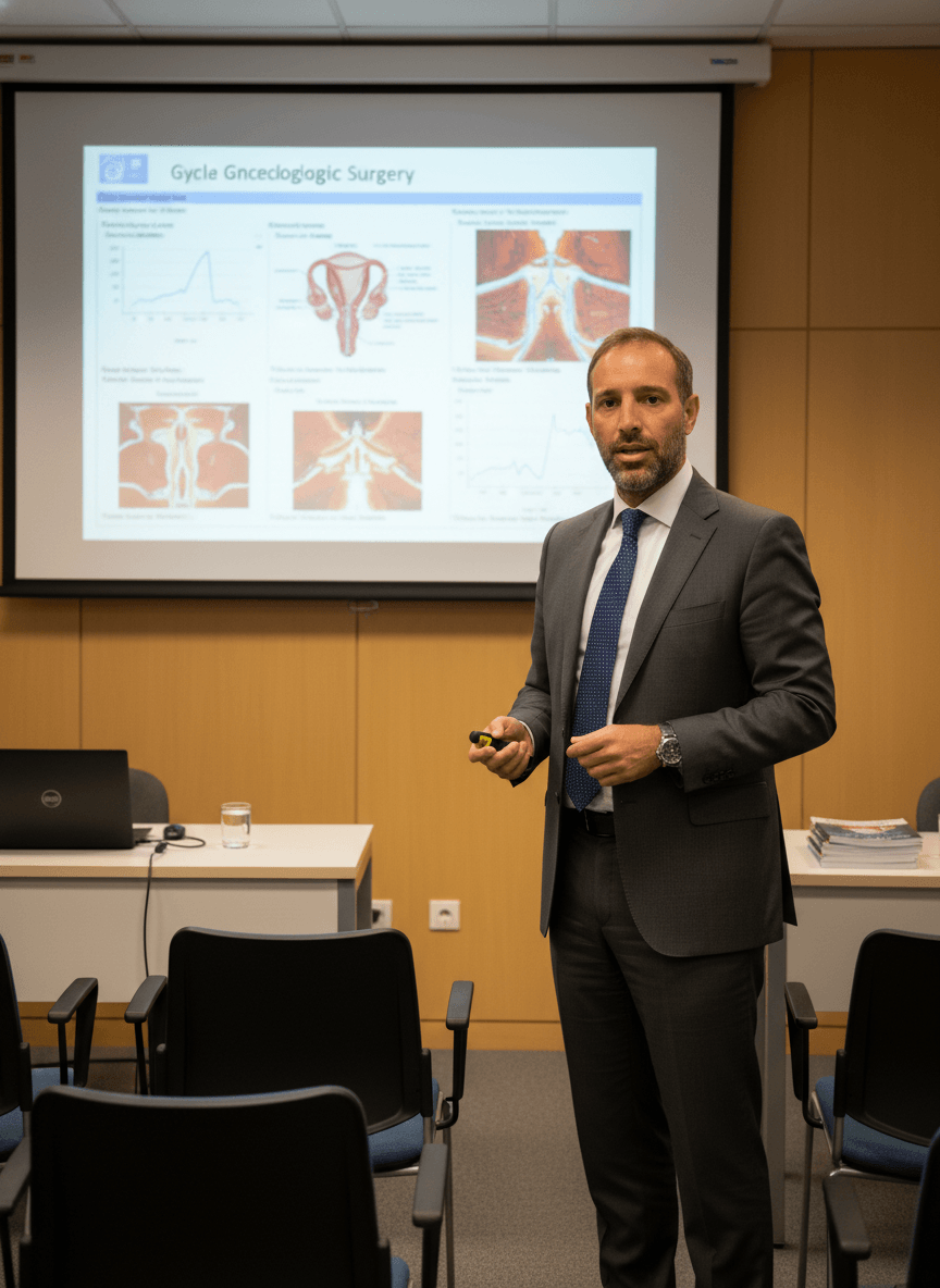 Dr. Piacentini disertando en congreso médico