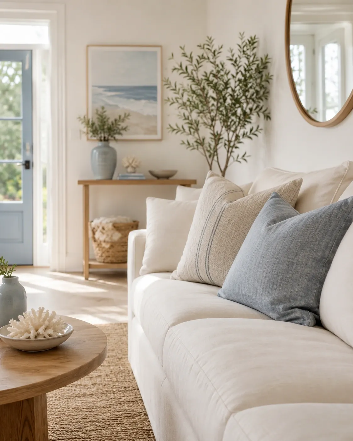 A calm, softly styled living room representing the transformation a Home Balance brings