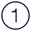 The number 1 with a circle around it.