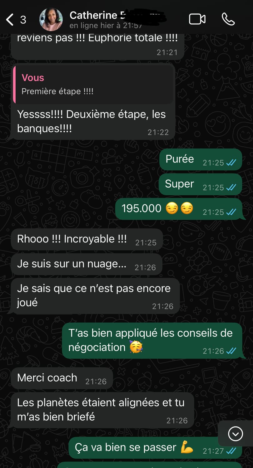 Échange WhatsApp — Catherine