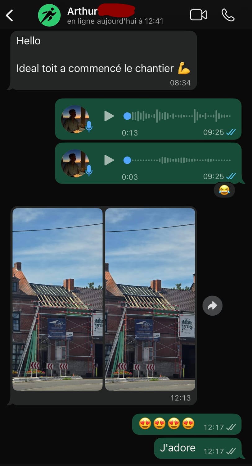 Échange WhatsApp — Arthur
