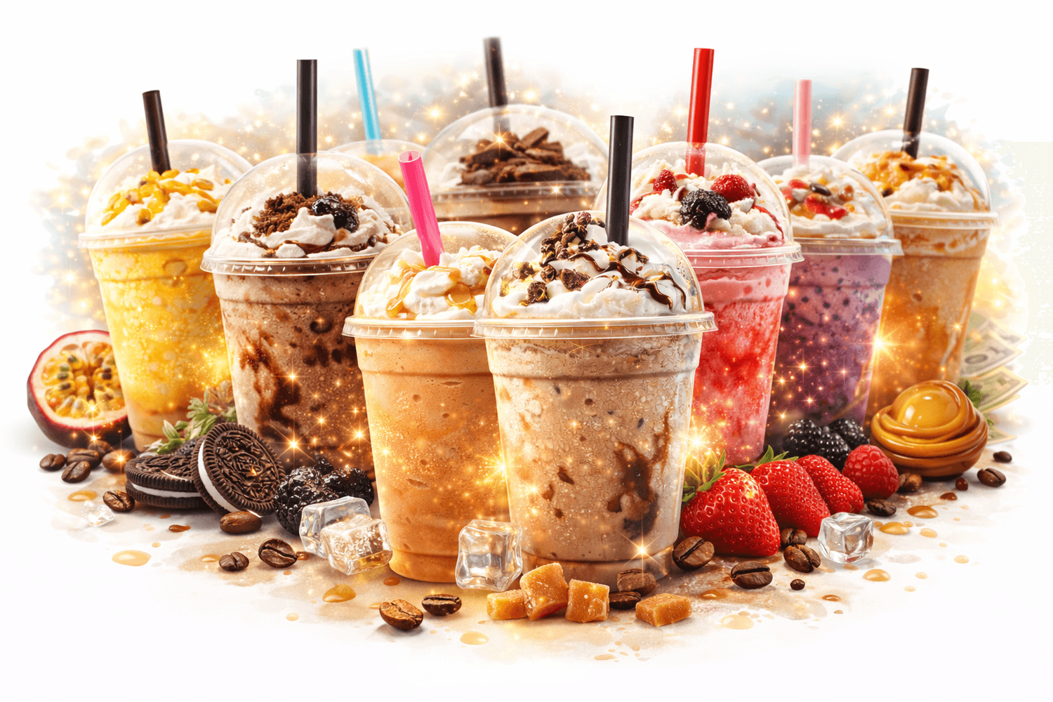 Variedad de frappés premium
