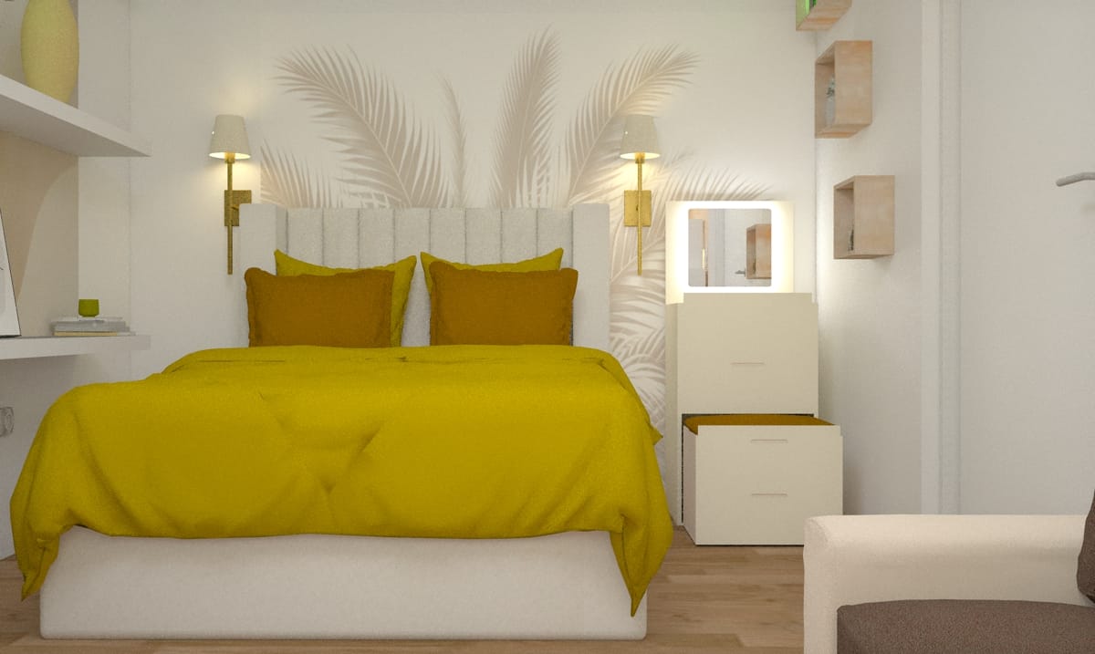 Aménagement d'une chambre moderne beige à Paris par Patrisiamicasa, Architecte d'intérieur.