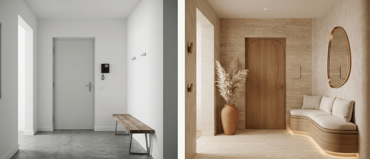 "Patrisia Micasa - Architecte d'intérieur & Designer d'espace, Île-de-France & International projects: entree organique et atmosphère serein 