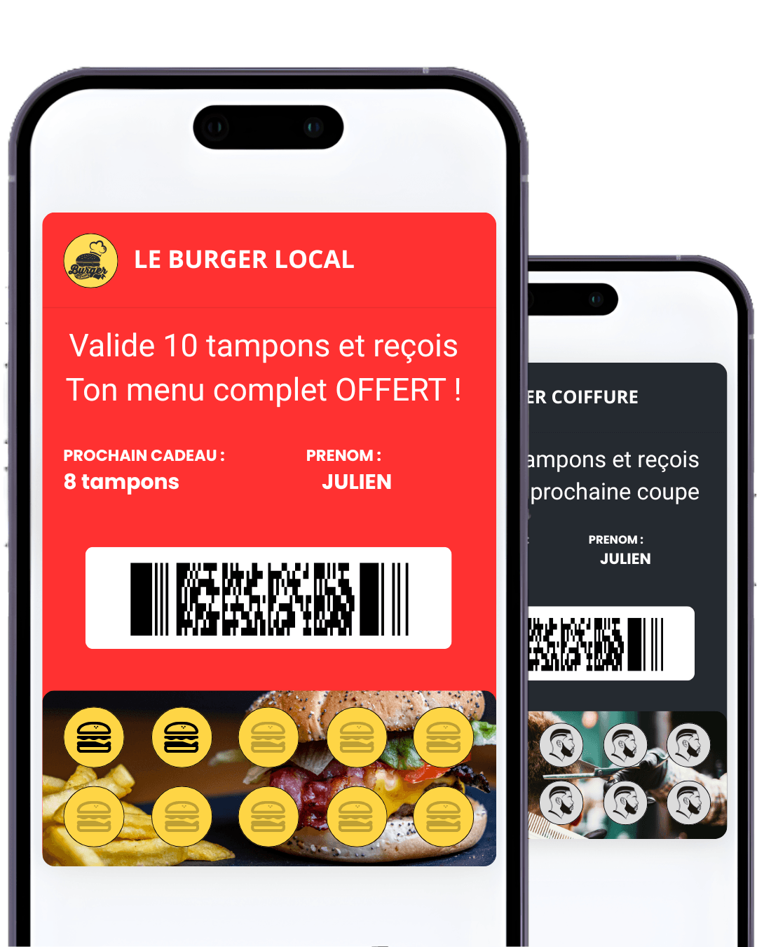 Cartes de fidélité digitales restaurant et barber à La Réunion