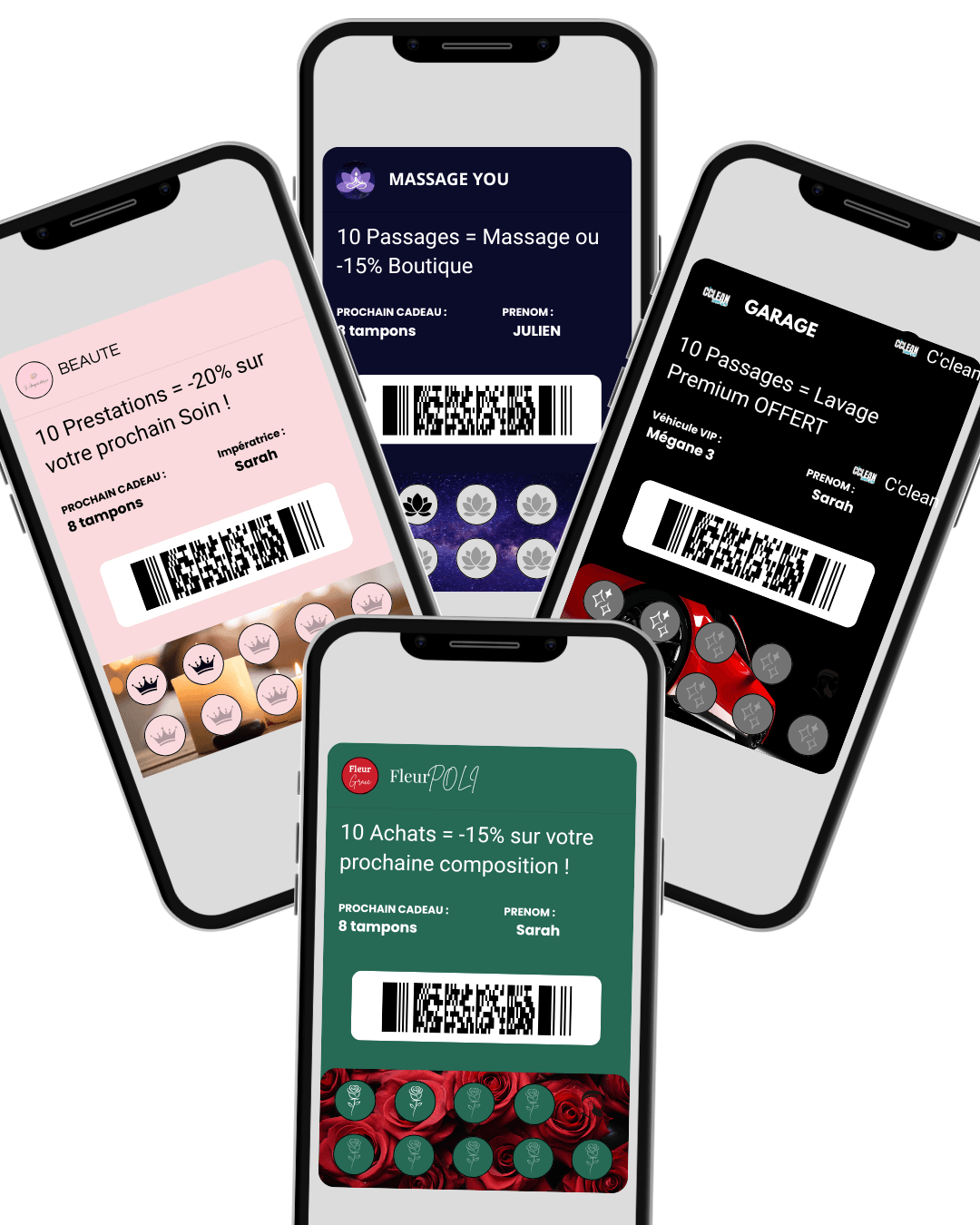Cartes de fidélité pour différents secteurs