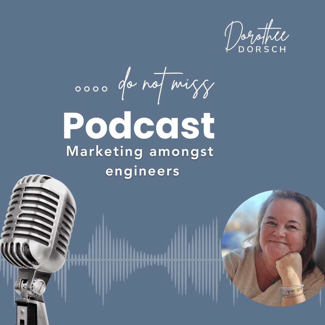 Picture showing a fancy microphine with the title coming soon podcast: Marketing amongst Engineers