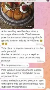 mostrando los resultados de sus recetas de pastelería casera