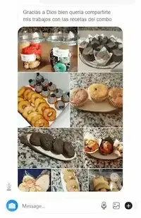 mostrando los resultados de sus recetas de pastelería casera