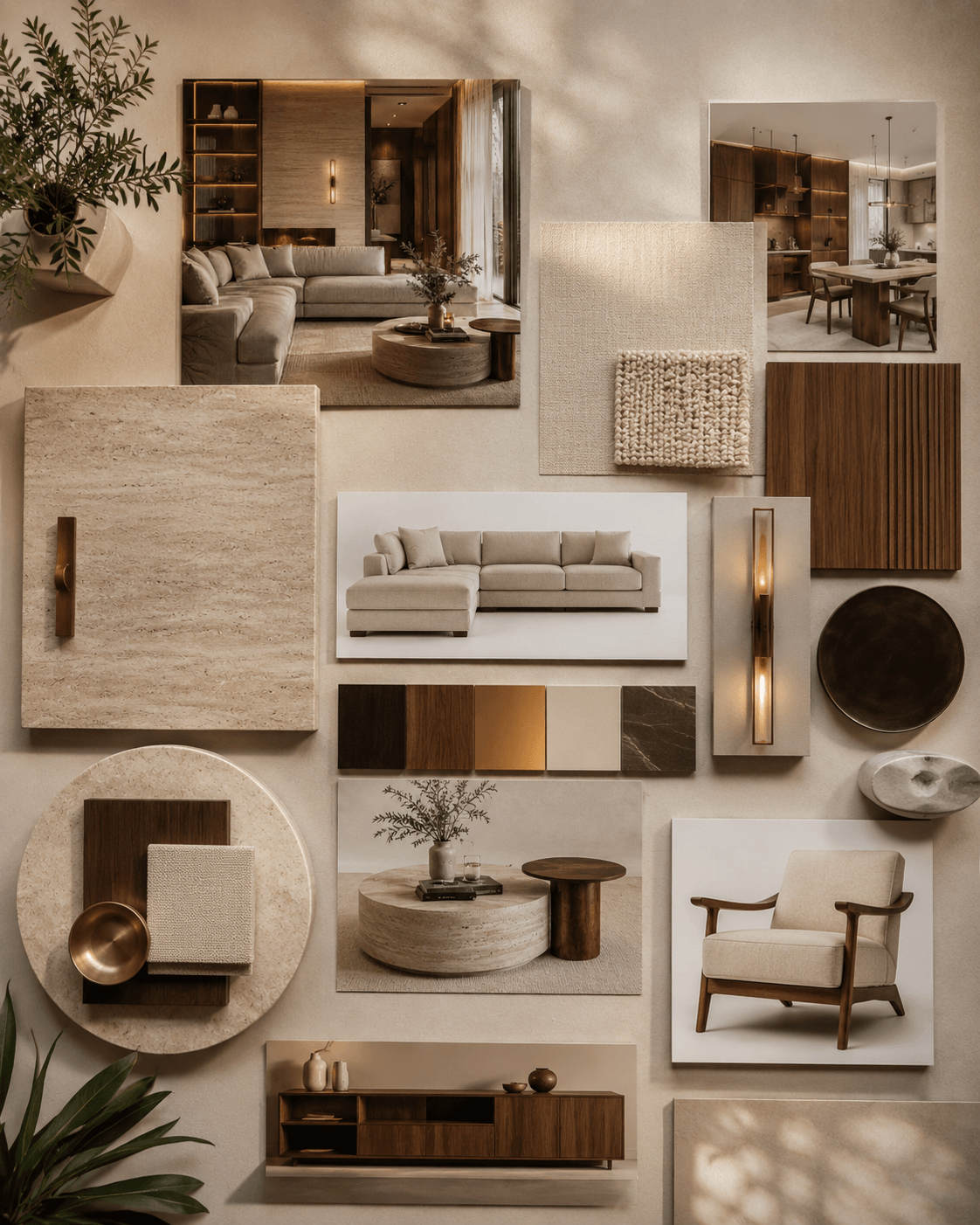 Sélection mobilier et moodboard mobilier pour intérieur haut de gamme