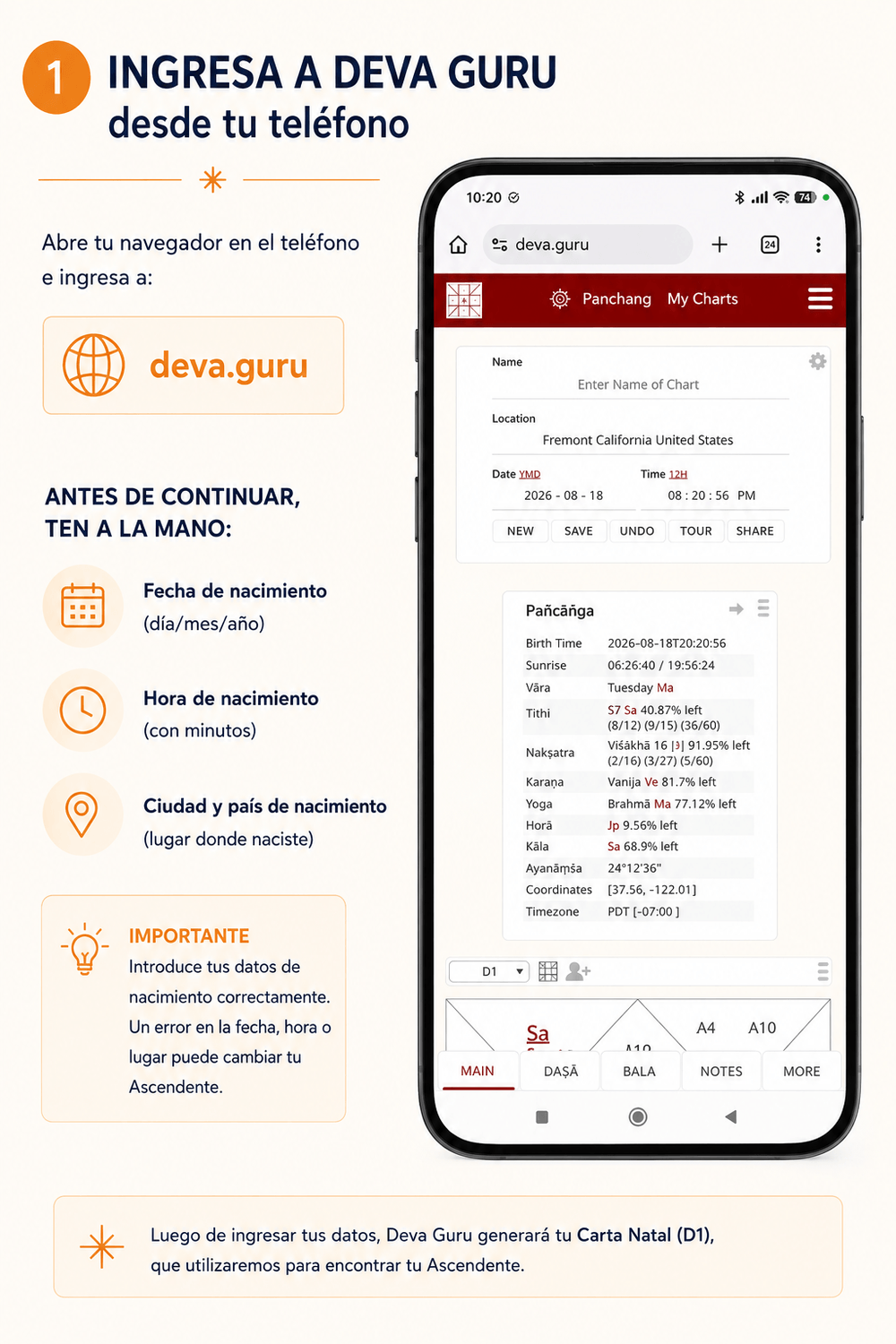 Paso 1 para descubrir tu Ascendente con Deva Guru