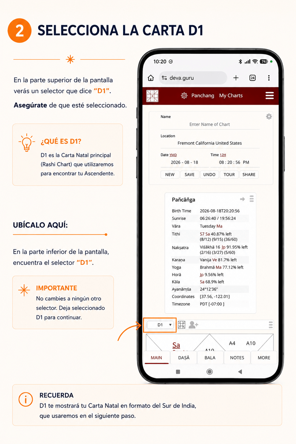 Paso 2 para descubrir tu Ascendente con Deva Guru