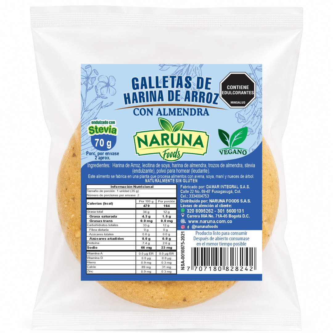 Galletas de Almendras X 2 Unidades – Naruna Foods – 50Grs