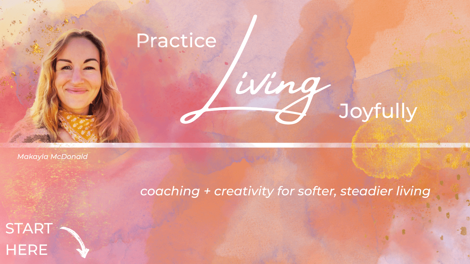 Practicing Living Joyfully coaching website featuring nervous system support and creative emotional resilience practices.