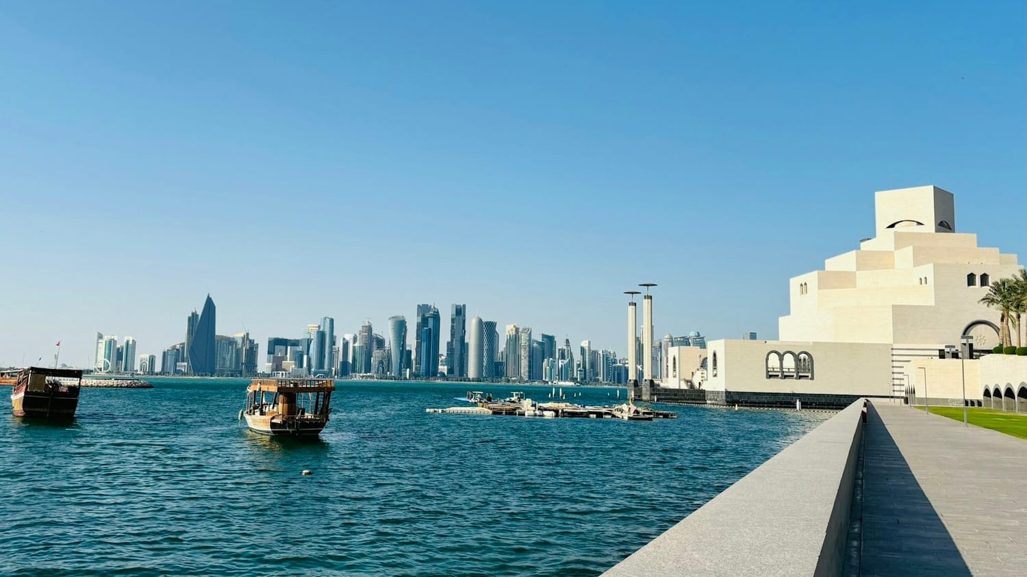 Museum of Islamic Art and West Bay skyline, Doha
