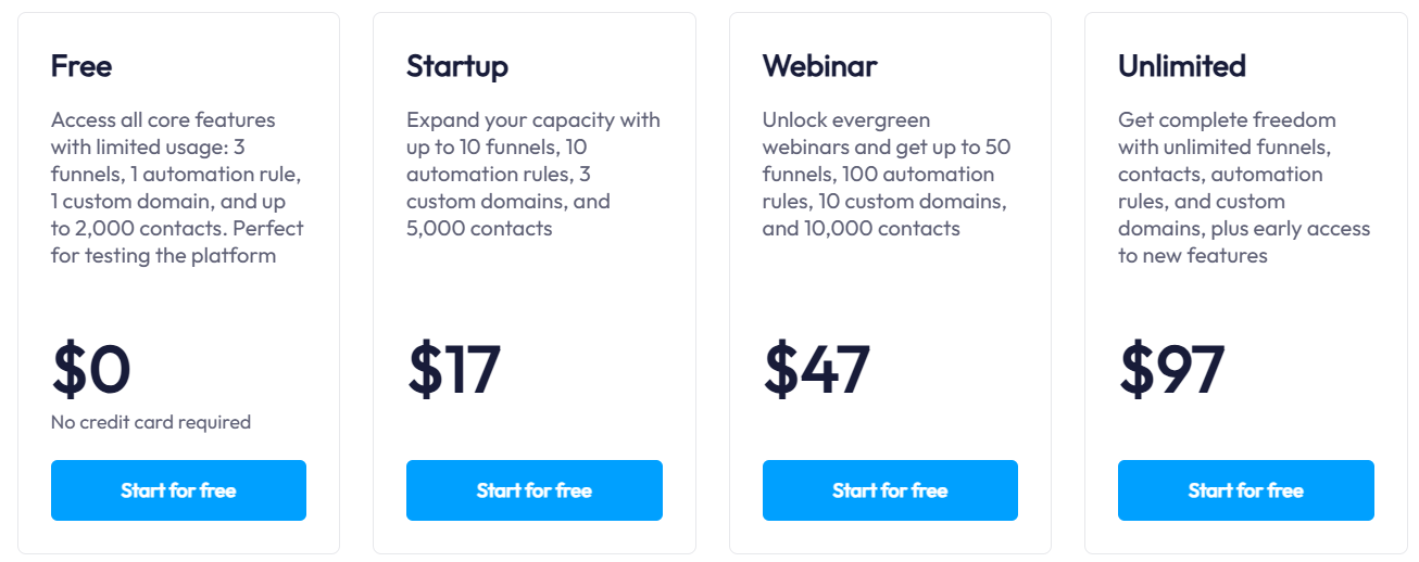 systeme.io price plan