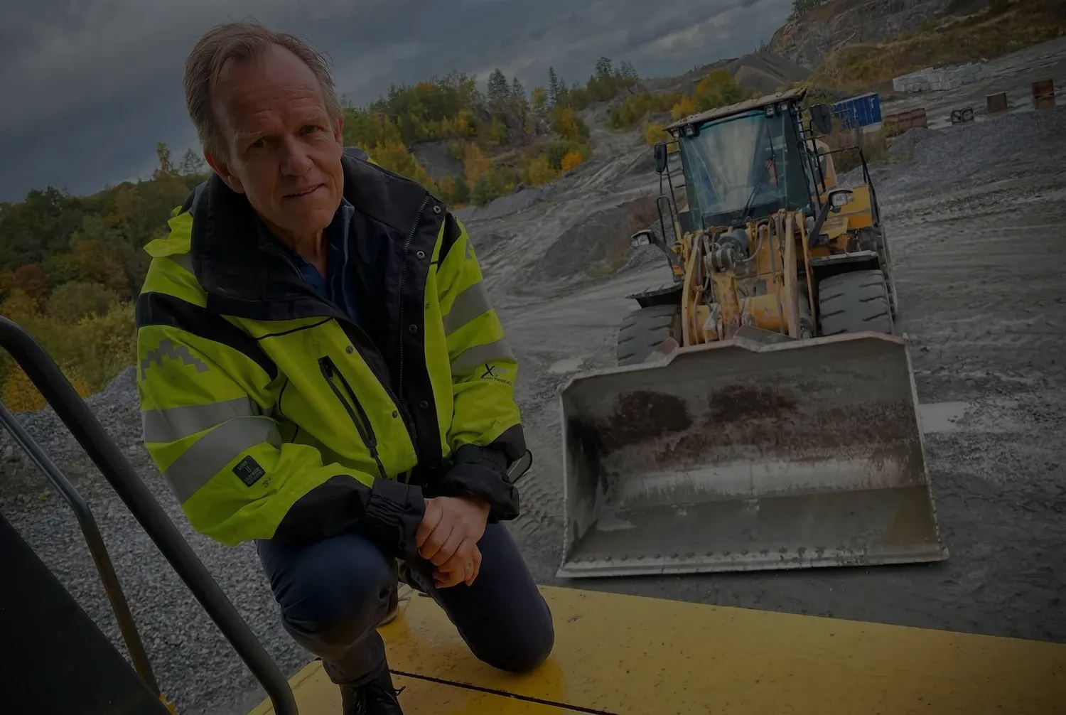 August Kjerland on site at a quarry