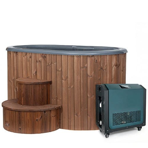 SaunaLife S2 two-person cold plunge tub and chiller package