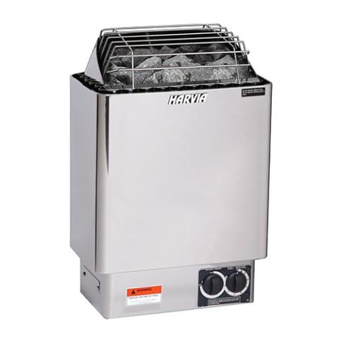 Harvia KIP60B electric sauna heater with a stainless steel body