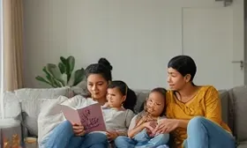 Familia que conserva su hogar y su nivel de vida gracias al seguro de vida