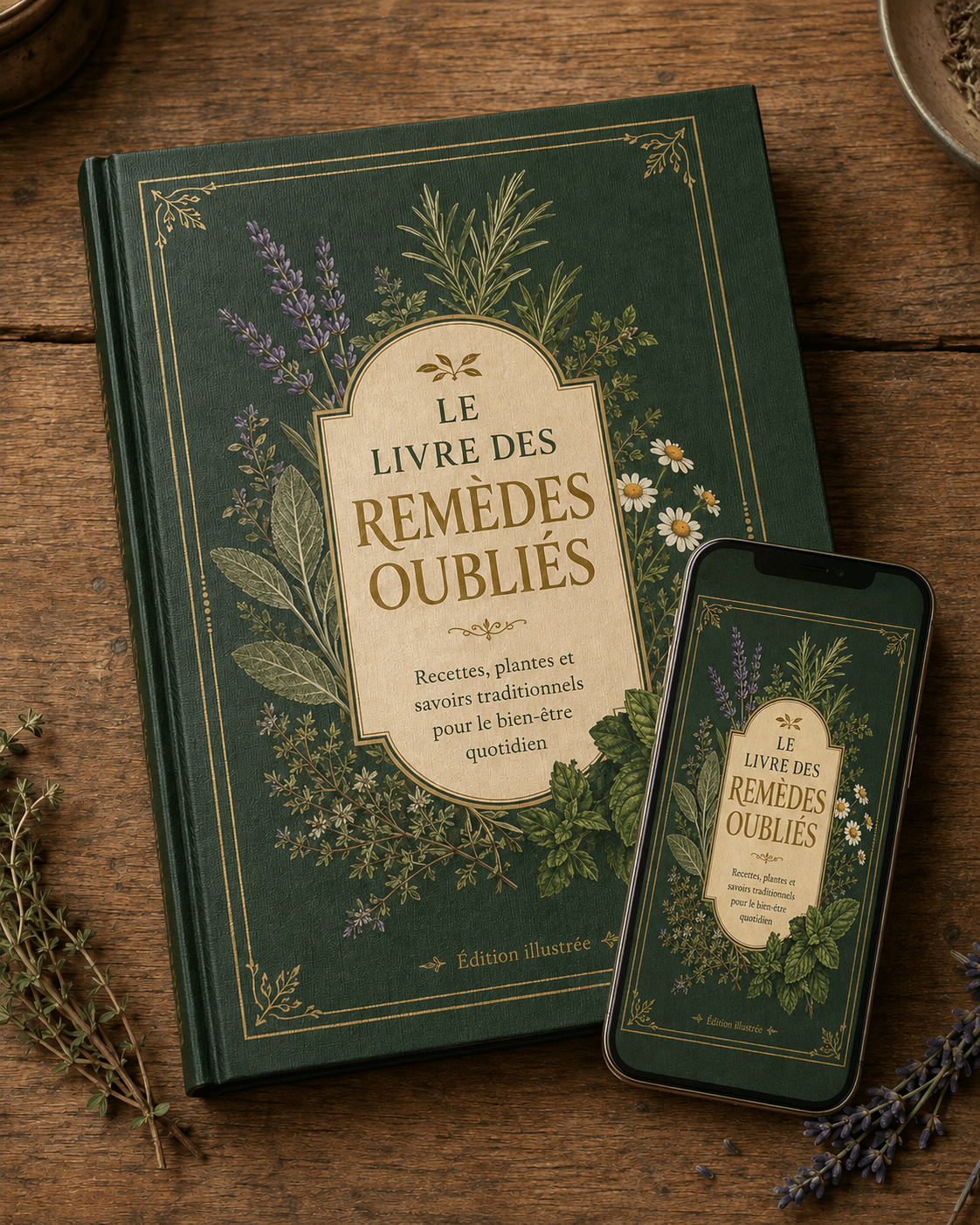 Mockup du Livre des Remèdes Oubliés