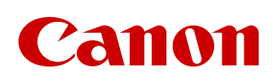 Canon logo in red stylized serif lettering on a white background.