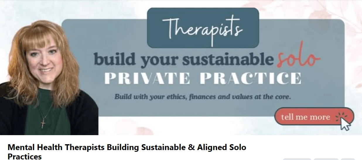 faceboook community build your private practice for therapists