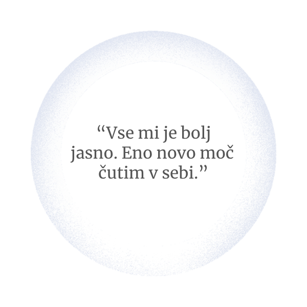 Vse (glede poroda) mi je bolj jasno. Eno novo moč čutim v sebi.