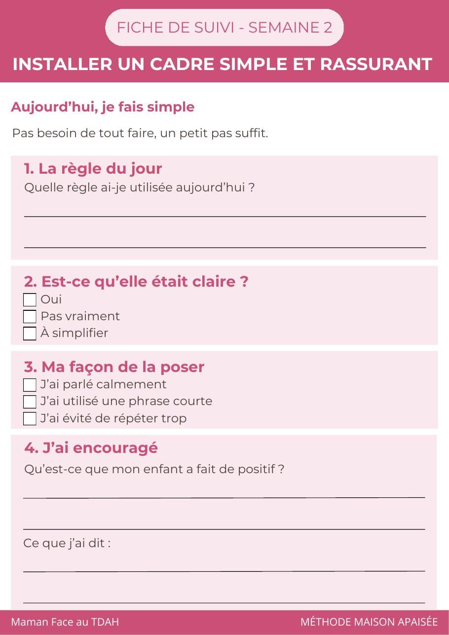 Fiche de suivi semaine 2