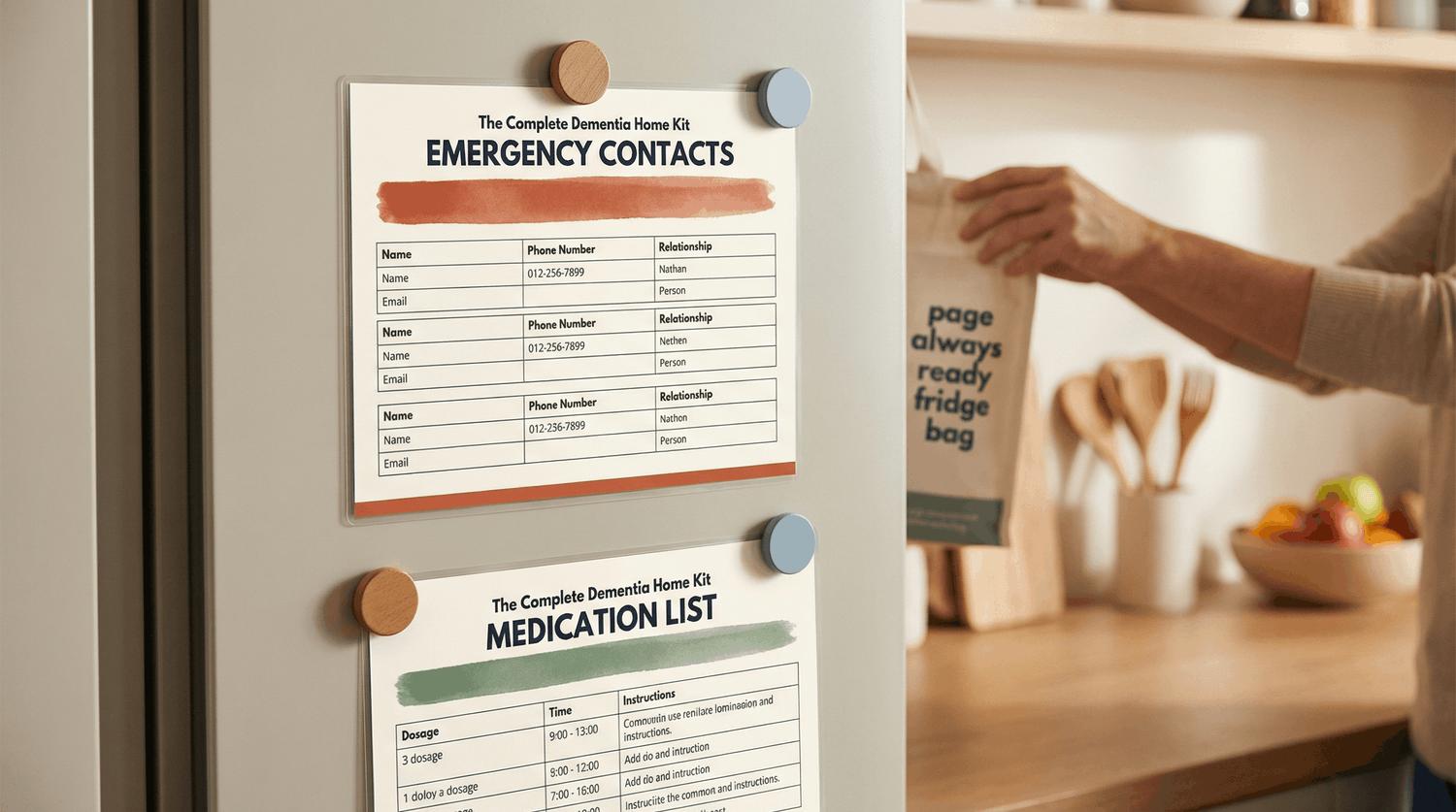 Emergency Contacts & Medication List — Dementia Care Guide