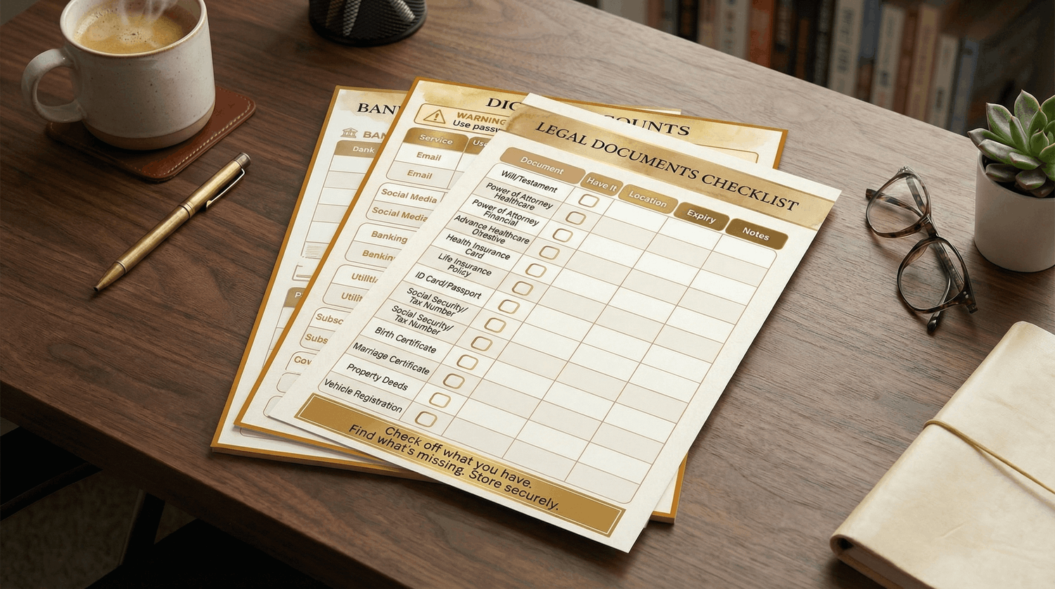 Important Documents & Accounts Tracker — Dementia Care Guide
