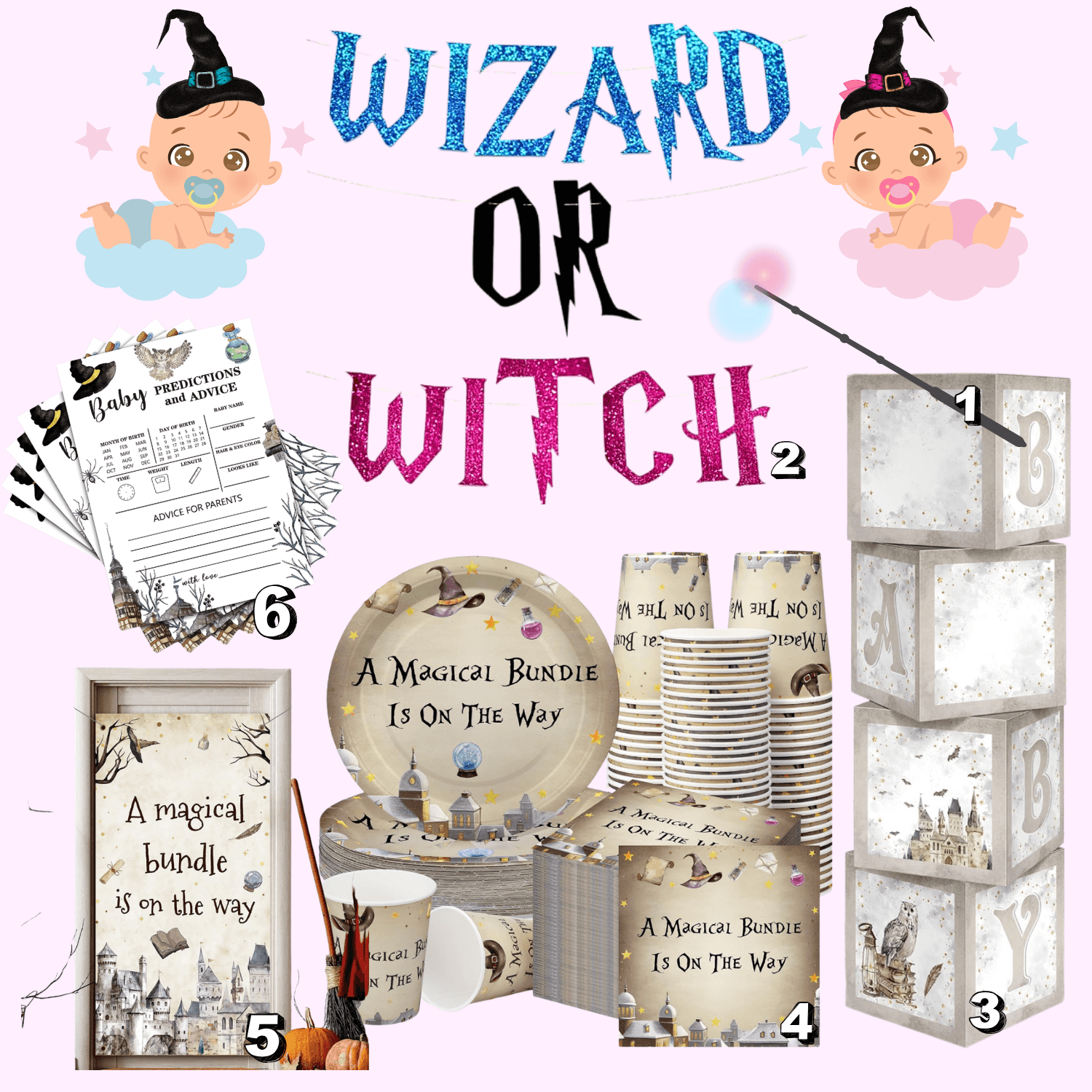 Harry Potter theme gender reveal party items