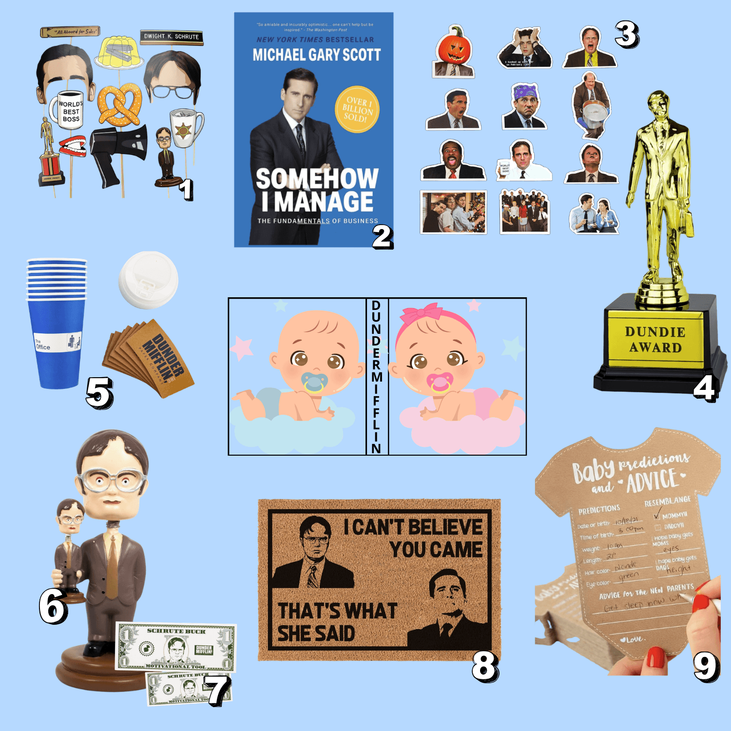 The Office theme gender reveal party items