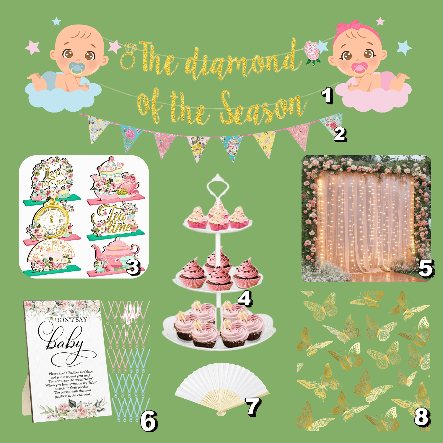 Bridgerton theme gender reveal party items