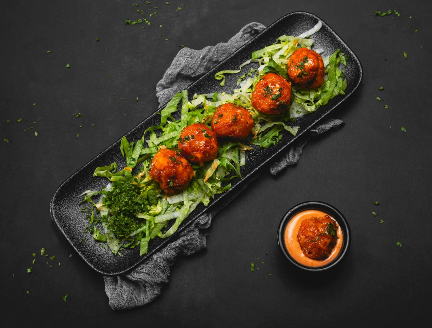 crispy lemon herb turkey meatballs