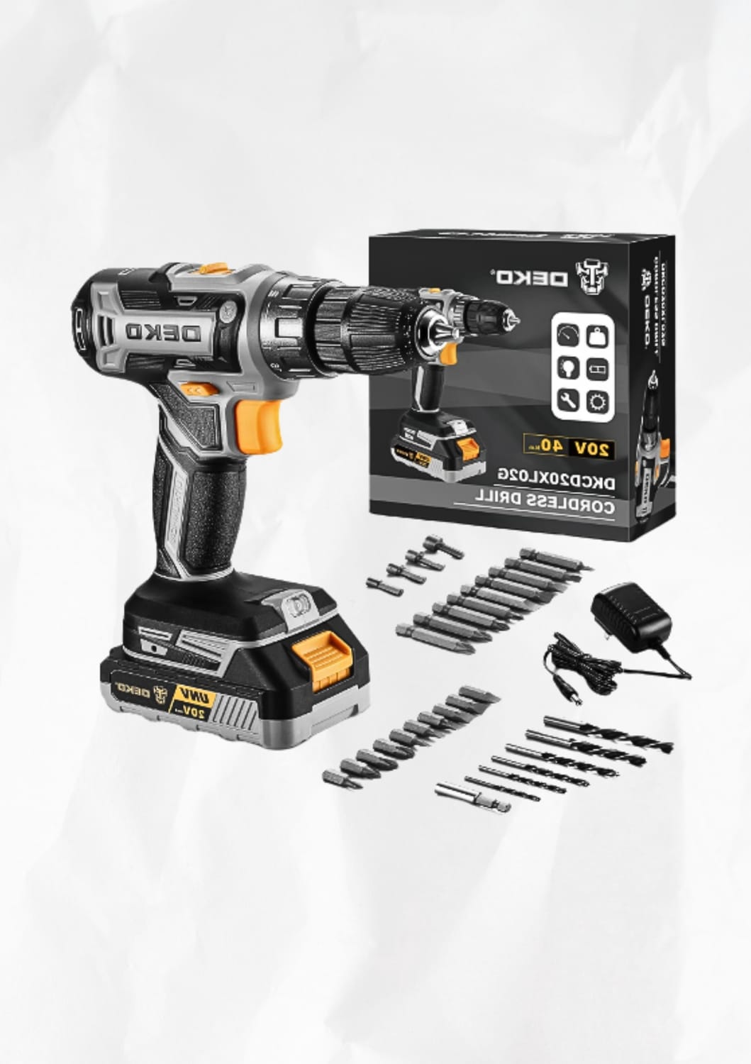 Cordless Drill 20V Electric Power Drills Set