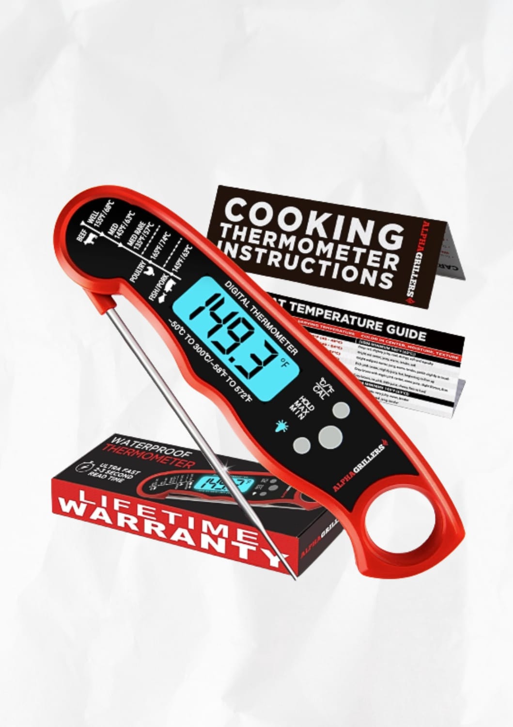 Alpha Grillers Meat Thermometer Digital, Instant Read