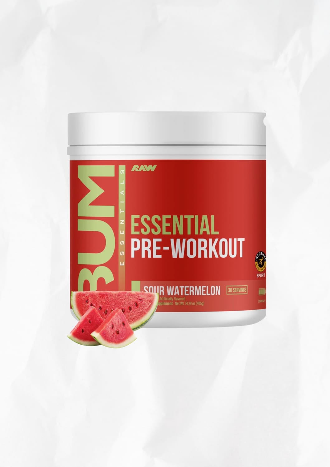 RAW Essential Pre-Workout Powder (Sour Watermelon)