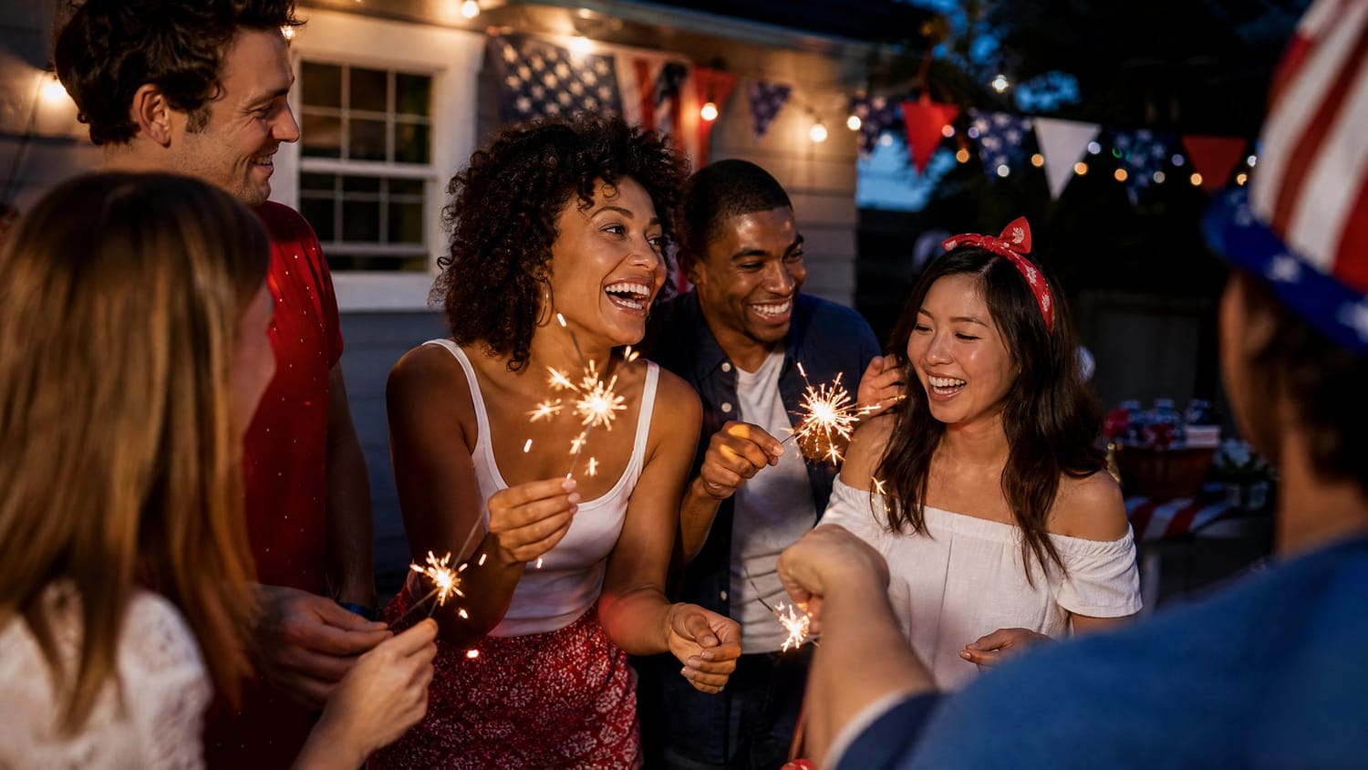 American people celebrating 4th of July