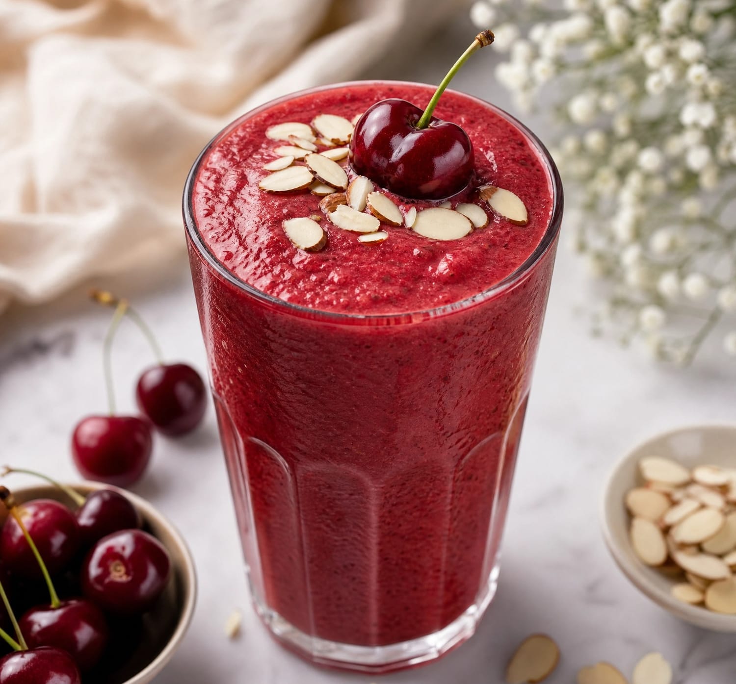 summer smoothie recipe Cherry Almond Cooler Smoothie